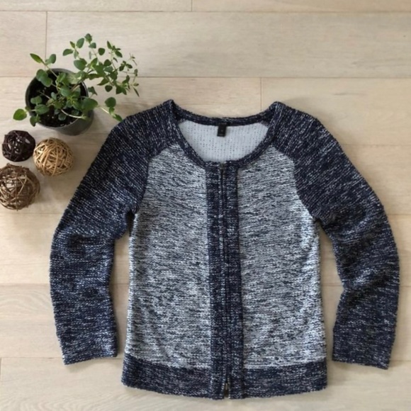 J. Crew zip cardigan jacket cotton navy - Picture 2 of 6